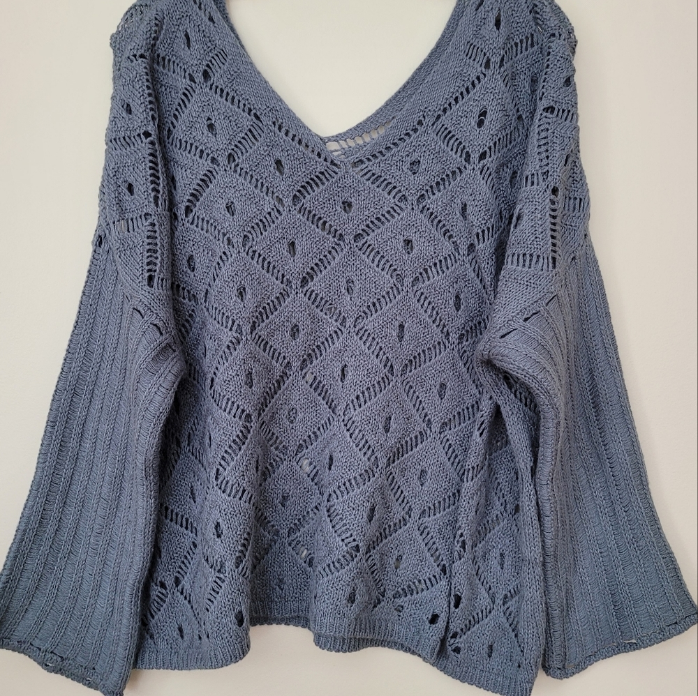 AQE FASHION | GRAY KNIT SWEATER, SZ L